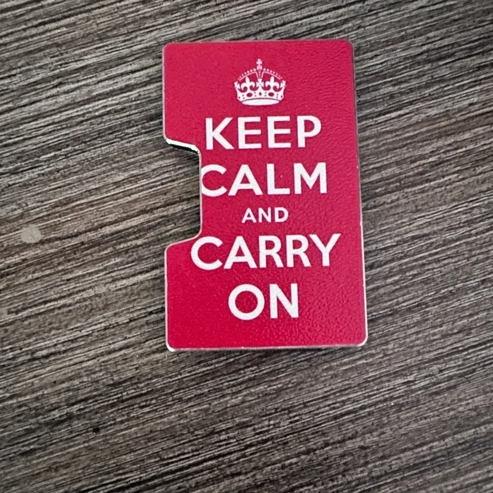 Red and White Keep Calm Minimalist Wallet